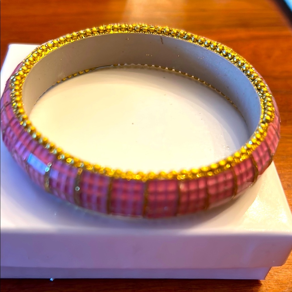 Pink gold tone bangle textured sparkle cottage core soft girl Barbie core summer
